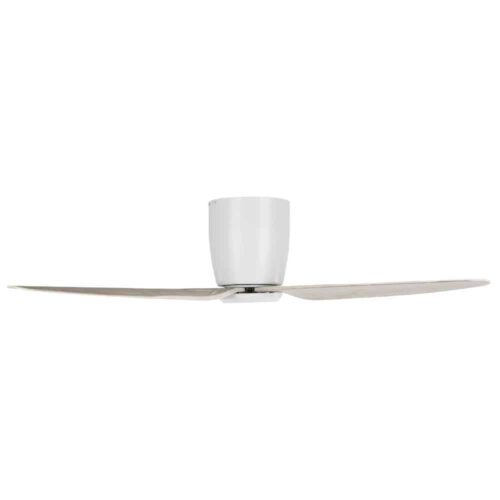 Eglo Seacliff DC Low Profile Ceiling Fan White with Gessami Oak Blades 44-inch Side View