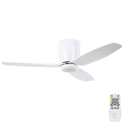 Eglo Seacliff DC Low Profile Ceiling Fan with Dimmable CCT LED Light White 44-inch