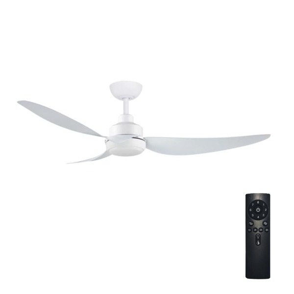 Three Sixty Trinity V3 DC Ceiling Fan with CCT LED Light - White 56"