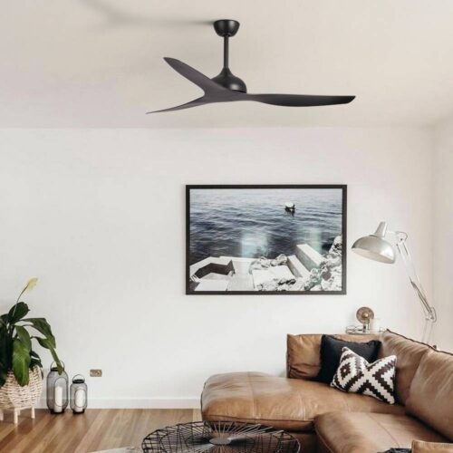 Claro Whisper DC Ceiling Fan - Black 58" - living room1