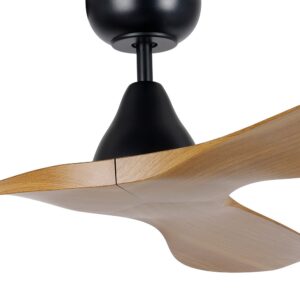 eglo surf in black with teak blades 48 inch dc motor