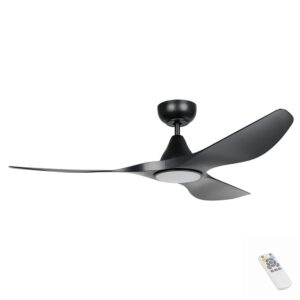 Eglo Surf DC Ceiling Fan with LED Light - Black 52"