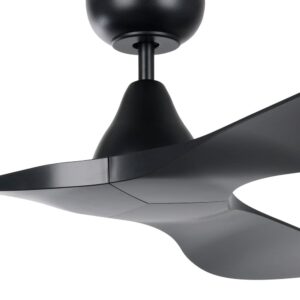 surf dc ceiling fan in black without light