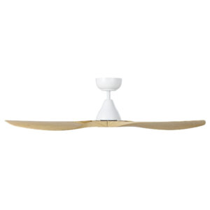 Eglo Surf DC Ceiling Fan White with Oak Blades 48-inch Side View