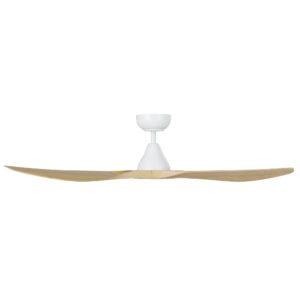 Eglo Surf DC Ceiling Fan White with Oak Blades 52-inch Side View