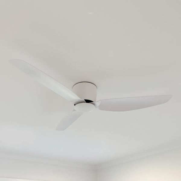 Claro Whisper Low Profile DC Ceiling Fan - White 52"