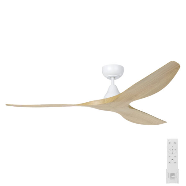 Eglo Surf DC Ceiling Fan - White with Oak Blades 60"