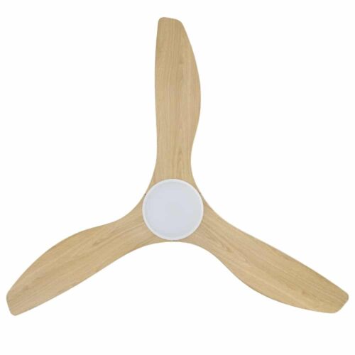 Eglo Surf DC Ceiling Fan with LED Light White with Oak Blades 52-inch Blades