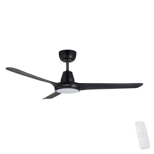 Ventair Spyda EC SMART Ceiling Fan with LED Light - Black 50"