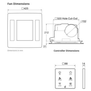 fantech rapid radiance dimensions