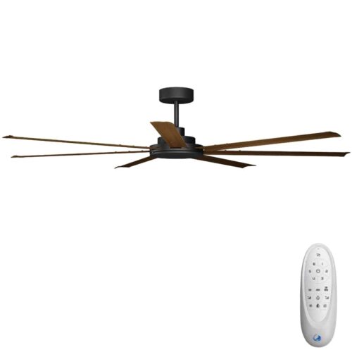 Calibo Alula SMART DC Ceiling Fan - Black with Koa Blades 80"