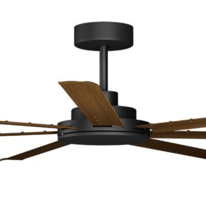 Calibo Alula SMART DC Ceiling Fan - Black with Koa Blades 80" - Image 2