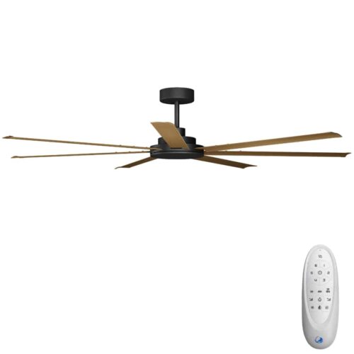 Calibo Alula SMART DC Ceiling Fan - Black with Teak Blades 80"