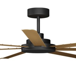 Calibo Alula SMART DC Ceiling Fan - Black with Teak Blades 80" - Image 2