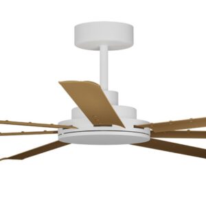 Calibo Alula SMART DC Ceiling Fan - White with Teak Blades 80" - Image 2