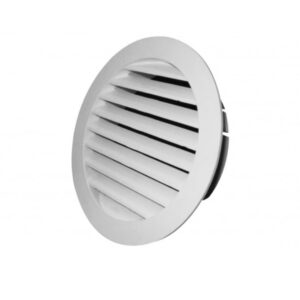 Manrose Round Fixed Louvre Grille 100mm- White