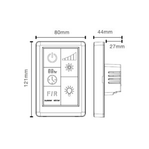 Martec LCD Wall Control Dimensions | Fansonline Australia