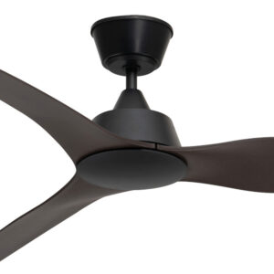 Mercator Guardian IP55 DC Ceiling Fan with Remote - Black with Dark Timber-style Blades 56" - Image 2