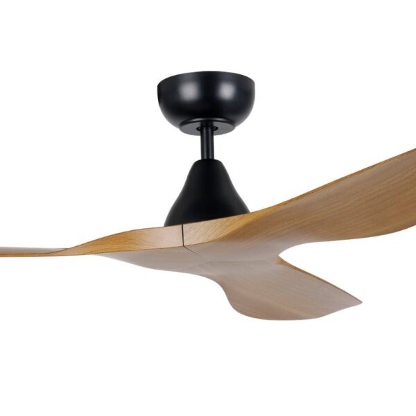 Eglo Surf SMART DC Ceiling Fan - Black with Burmese Teak Blades 48"