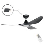 Eglo Surf SMART DC Ceiling Fan with LED Light - Black 52"