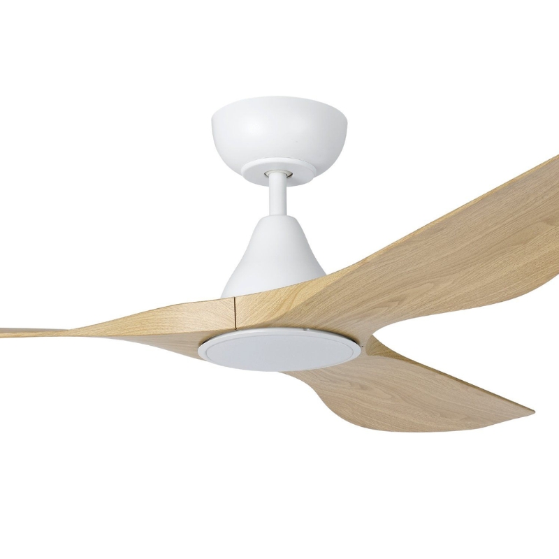 Eglo Surf 52 DC Ceiling Fan with LED Light- White with Oak Blades Zoom