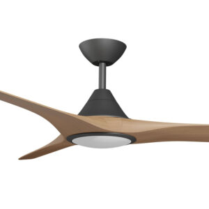 Calibo Cloudfan DC Ceiling Fan with LED Light 48" Black with Dark Timber Blades Motor