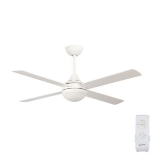 Claro Essentials Cooler AC Ceiling Fan with CCT LED Light & Remote - White 52"