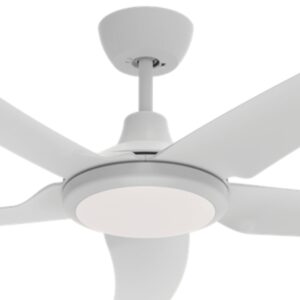 Domus Hover DC Ceiling Fan with LED Light White 56 inch Motor