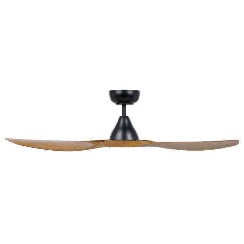 Eglo Surf DC Ceiling Fan Black with Burmese Teak 48-inch Side View