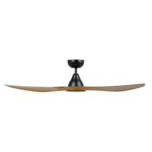 Eglo Surf DC Ceiling Fan Black with Burmese Teak 48-inch Side View