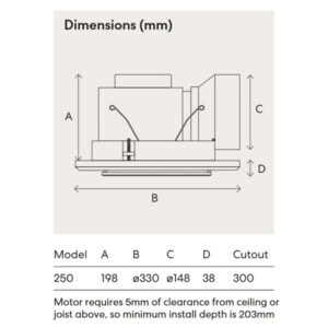 fanco hybrid exhaust fan dimensions