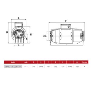 Vortice Lineo Quiet ES Mixflow In Line Fan 125mm - Image 2