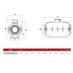 Vortice Lineo Quiet ES Mixflow In Line Fan 200mm - Image 2