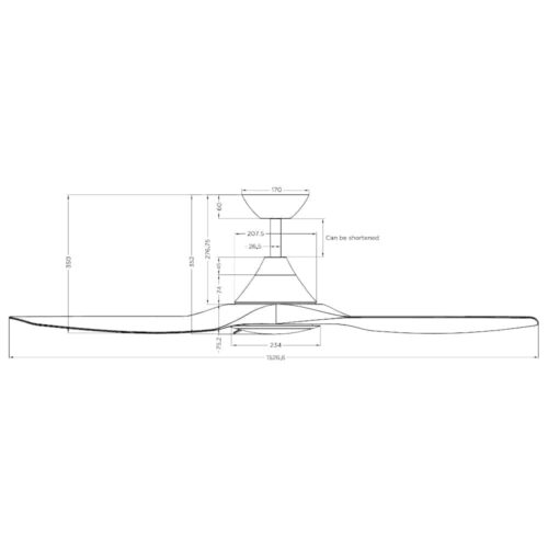 Calibo Cloudfan with Light 60 inch Dimensions