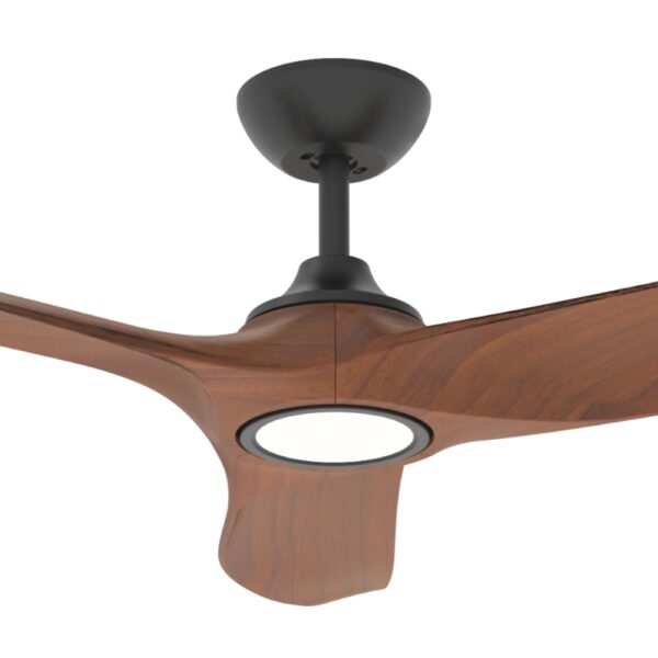 Hunter Pacific Evolve DC Ceiling Fan with LED Light - Black with Koa Blades 48"