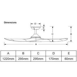 Hunter Pacific Evolve DC 48 inch Dimension