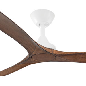 Three Sixty Spitfire DC Ceiling Fan White with Koa Blades 52" Motor