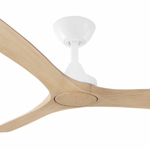Three Sixty Spitfire DC Ceiling Fan White with Natural Blades 52" Motor