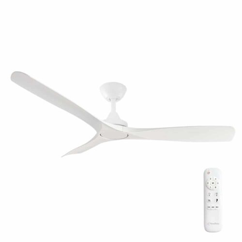 Three Sixty Spitfire DC Ceiling Fan White with White Wash Blades 52"