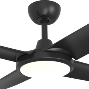 Three Sixty FlatJET 4-blade Ceiling Fan DC 52" LED Black Motor