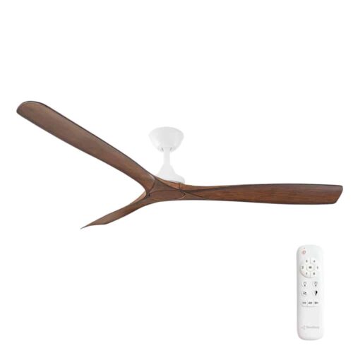 Three Sixty Spitfire DC Ceiling Fan - White with Koa Blades 60"