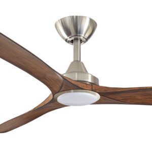 Three Sixty Spitfire DC Ceiling Fan with LED Light - Brushed Nickel with Koa Blades 60" - Image 2