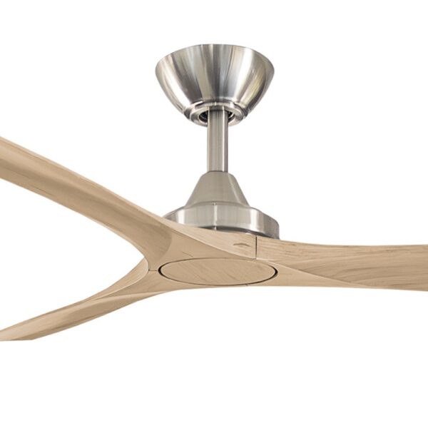 Three Sixty Spitfire DC Ceiling Fan - Brushed Nickel with Natural Blades 60"