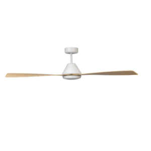 Claro Dreamer DC Ceiling Fan with LED Light - White with Light Timber Style Blades 52" - Image 4