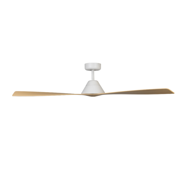 Claro Dreamer DC Ceiling Fan - White with Light Timber Style Blades 52"