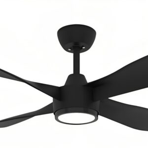 Domus Blast DC 52" Ceiling Fan with LED Light in Black Motor