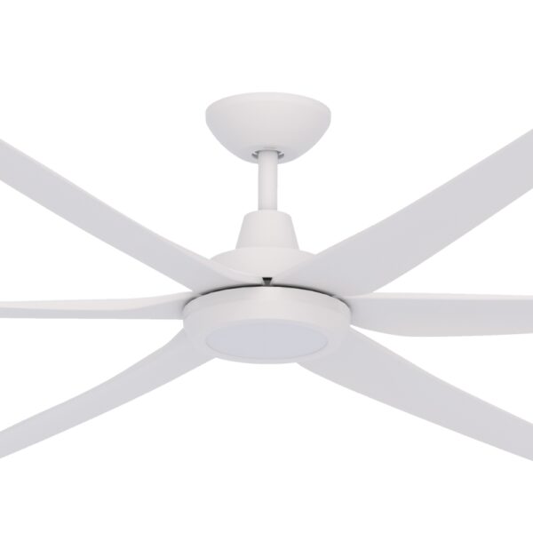 Domus Glide DC Ceiling Fan with CCT LED Light - White 80"