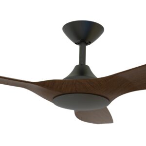 Domus Strike DC Ceiling Fan in Black with Walnut 48" Motor