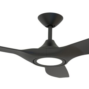 Domus Strike DC Ceiling Fan with LED Light in Black 48" Motor