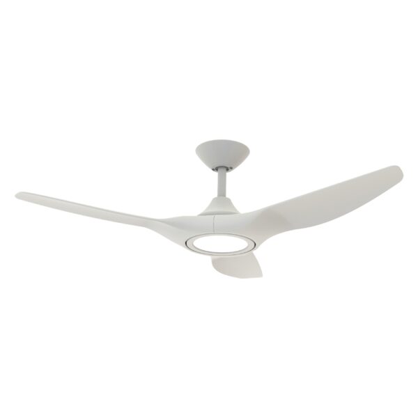 Domus Strike DC Ceiling Fan with LED Light - White 48"